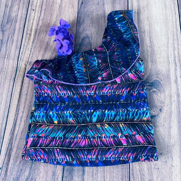 NWT Jessica Simpson purple ruffle tankini sz 2T - Picture 5 of 6